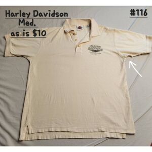 Harley Davidson mens top polo Shiawassee Birch Run Michigan medium as is